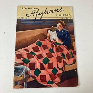 Vintage 1937 Crocheted Knitted Afghans Instruction Booklet‎ Book 100